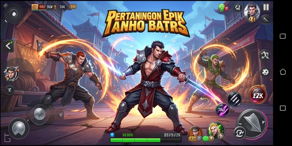Screenshot 5ZK menampilkan pertarungan epik yang mendebarkan.