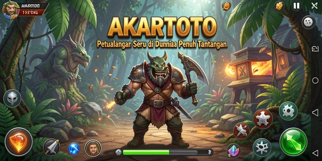 Tangkapan layar menunjukkan gameplay seru dalam petualangan AKARTOTO.