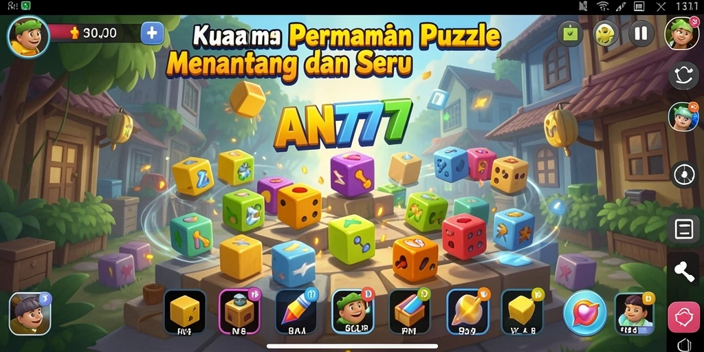 Screenshot gameplay AN777 menampilkan tantangan Puzzle yang seru dan menarik.