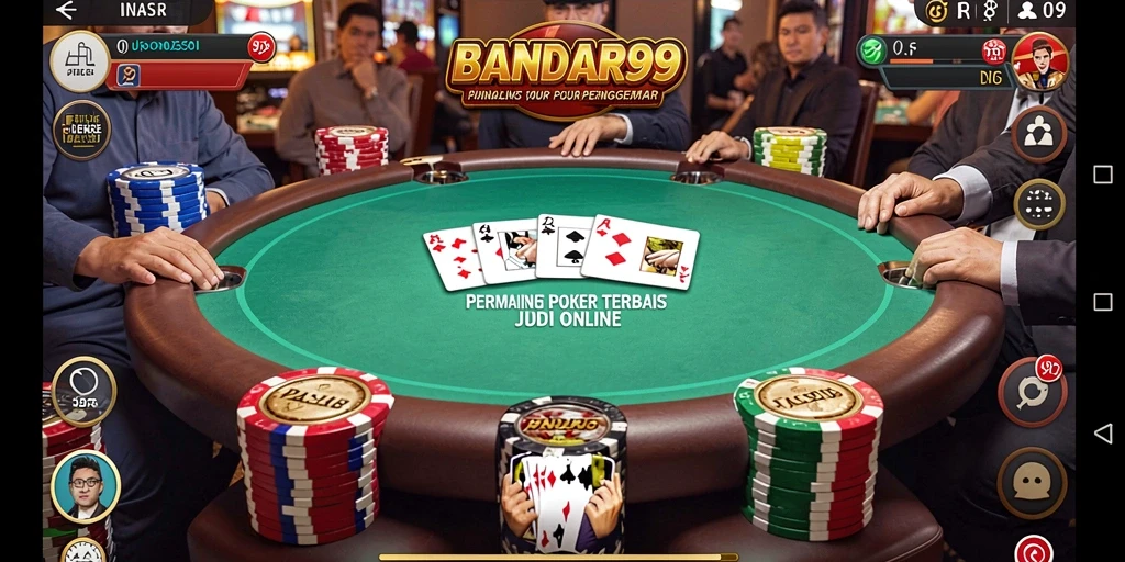 Tampilan gameplay Poker yang seru dan interaktif di BANDAR99.