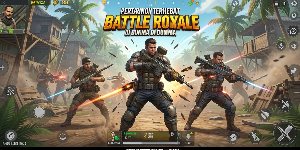 Tangkapan layar BATA123 menampilkan aksi intens dan strategi permainan Battle Royale.