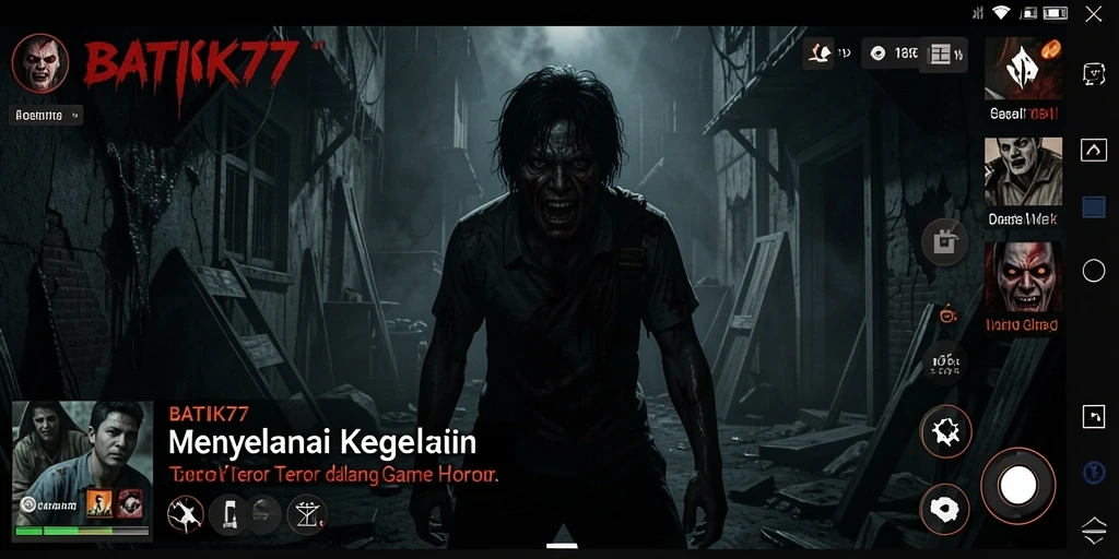 Tangkapan layar gameplay <strong>BATIK77</strong> menampilkan karakter menghadapi kegelapan yang menakutkan.