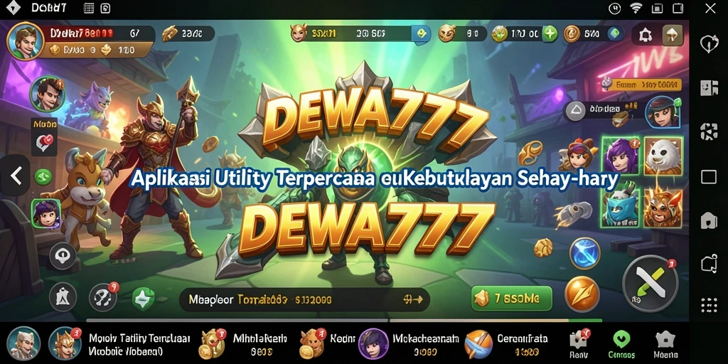 Tampilan utama DEWA777 yang menunjukkan fitur-fitur Utility.