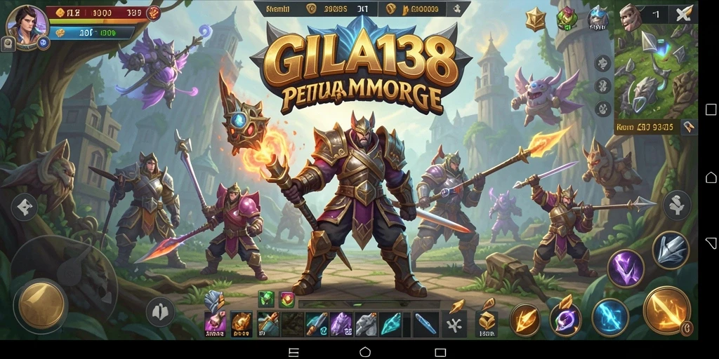 Tampilan seru dari gameplay GILA138 dengan pertarungan pemain MMORPG.