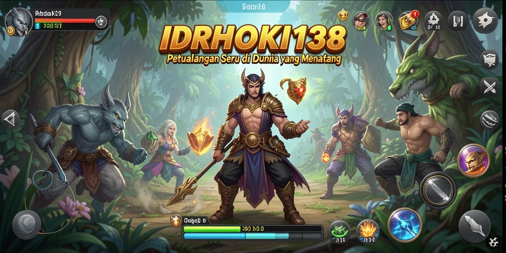 Tampilan gameplay <strong>IDRHOKI138</strong> yang menampilkan petualangan di hutan misterius.