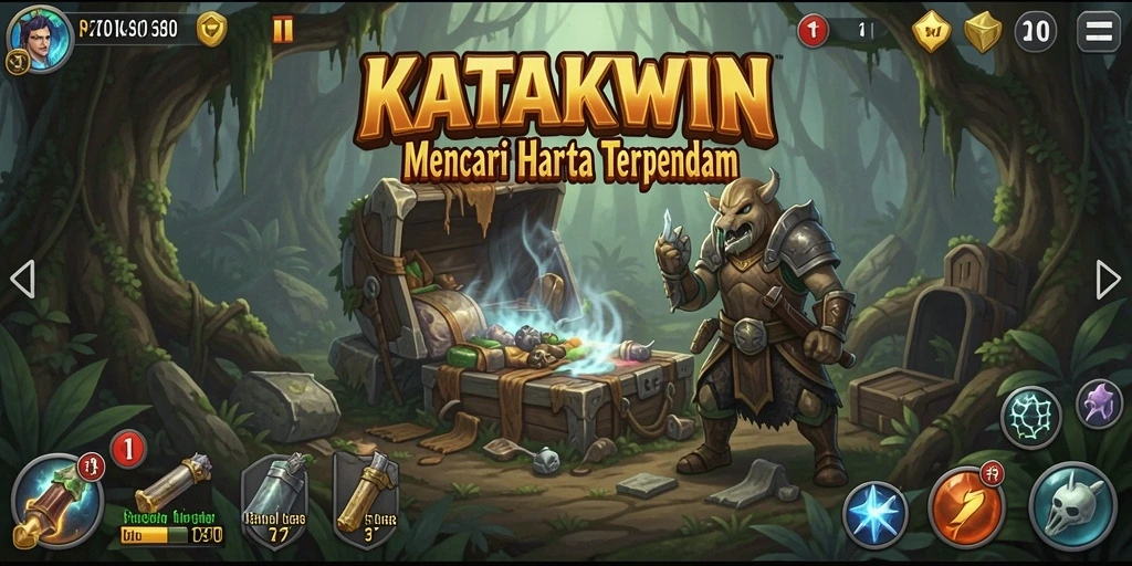Tangkapan layar KATAKWIN menunjukkan aksi seru dalam petualangan yang penuh tantangan.
