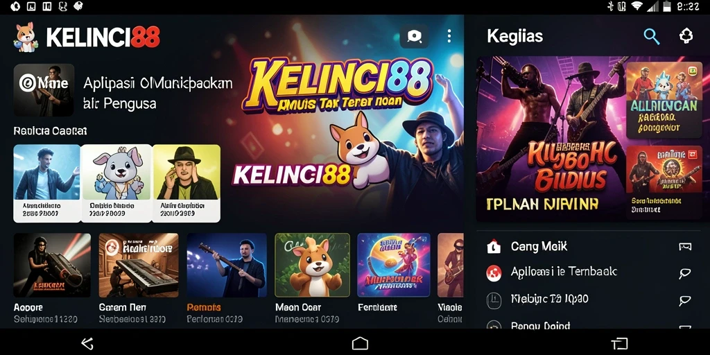Tampilan antarmuka KELINCI88 dengan gambar lagu dan fitur permainan.