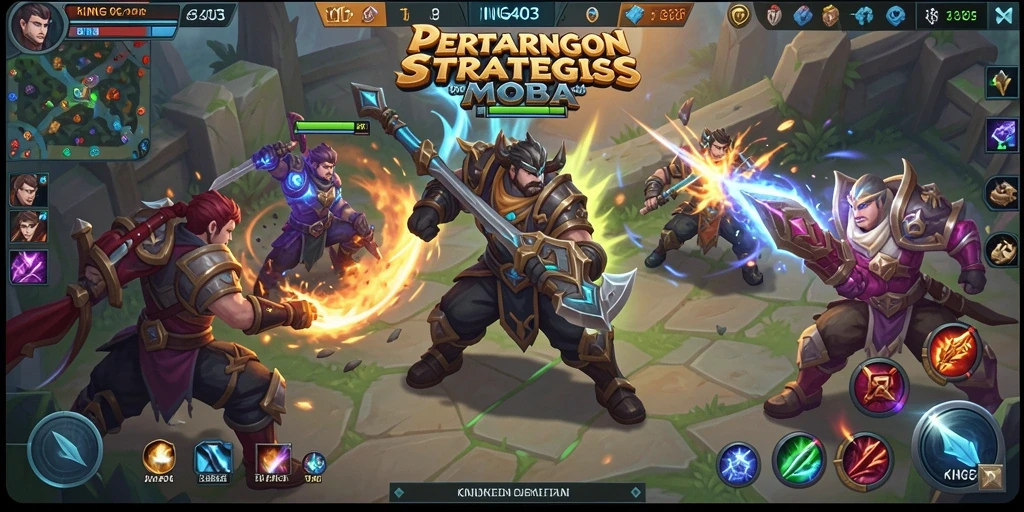 Tangkapan layar utama KING403 menampilkan aksi pertarungan berintensitas tinggi di arena MOBA.