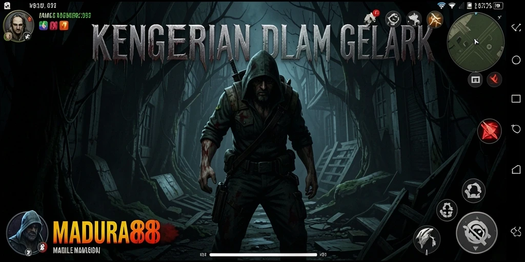 Screenshot utama MADURA88 menampilkan suasana mencekam dalam gameplay horror.