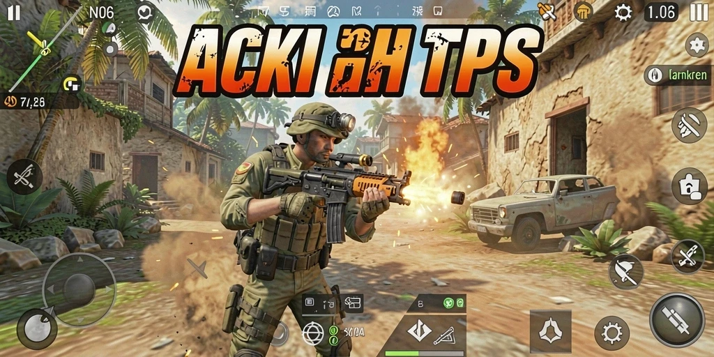 Screenshot menampilkan aksi seru dalam gameplay TPS N06.