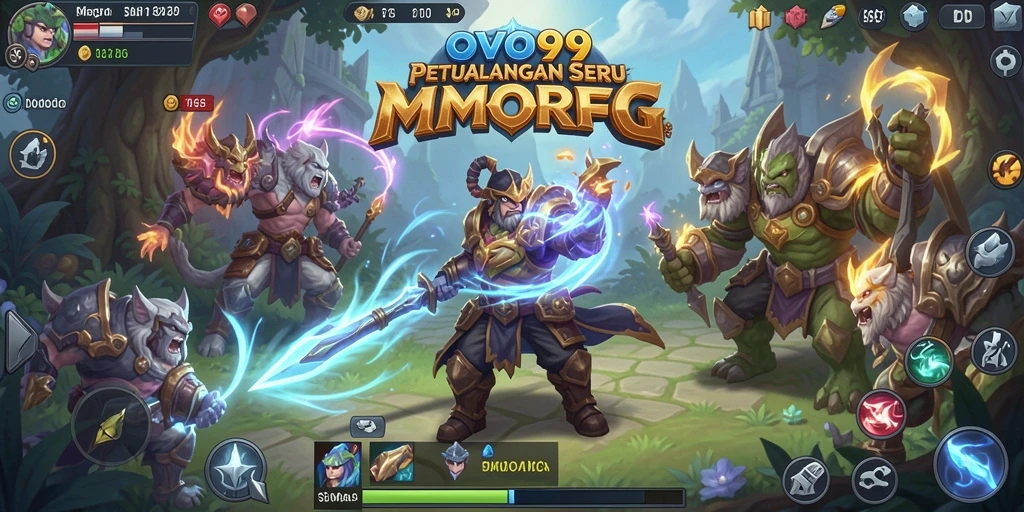 Screenshot gameplay OVO99 menunjukkan aksi seru dalam MMORPG.