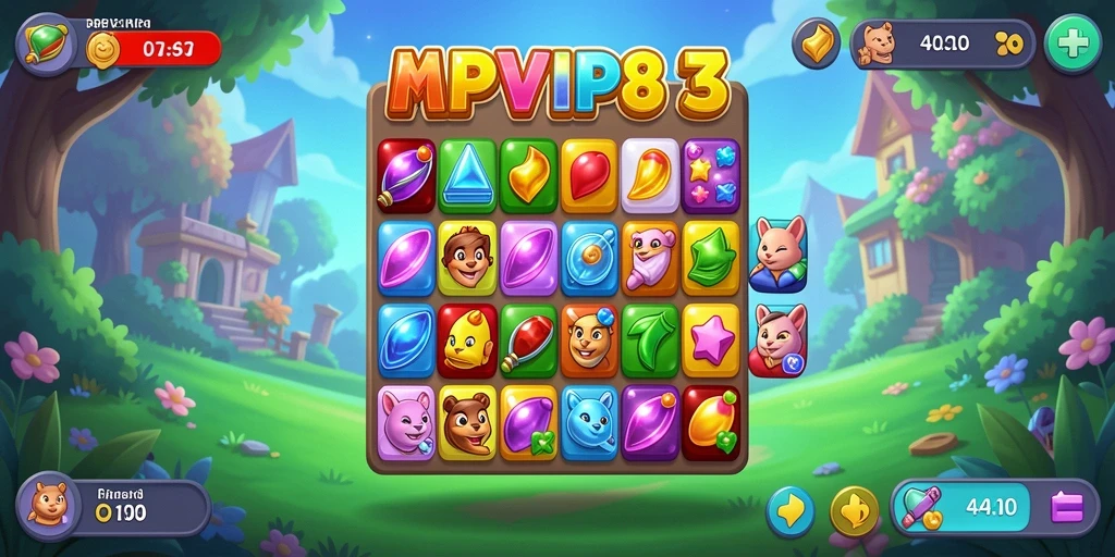 Tampilan gameplay RPVIP8 yang menarik saat mencocokkan elemen.